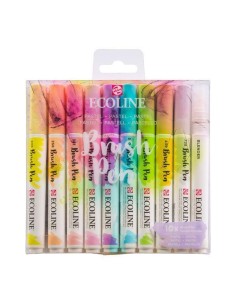 Caja Acuarelas Ecoline Brushpen Pastel 10 Unidades