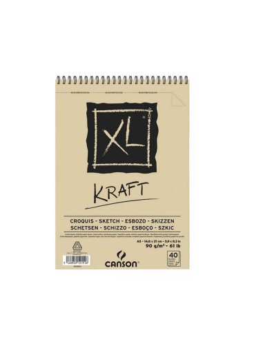 Bloc Canson XL Esbozo Kraft A4 60 H 90 gr