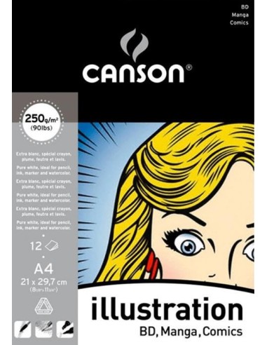 Bloc Canson Ilustración & Manga A4 12 H 250 gr