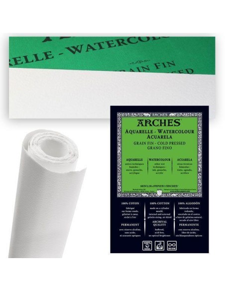 Rollo Papel Acuarela Arches 300gr 113X914 mm