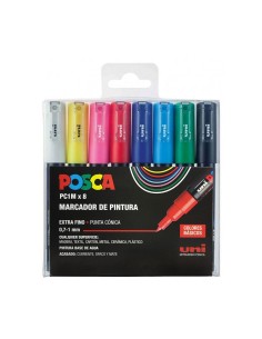 Caja Rotuladores Posca PC-1M Tonos Básicos 8 Unidades