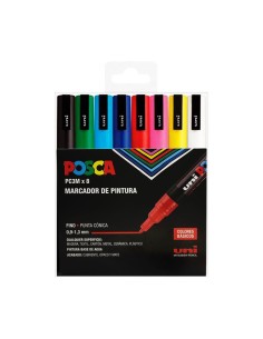 Caja Rotuladores Posca PC-3M Tonos Básicos 8 Unidades