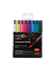 Caja Rotuladores Posca PC-1MR Tonos Básicos 8 Unidades