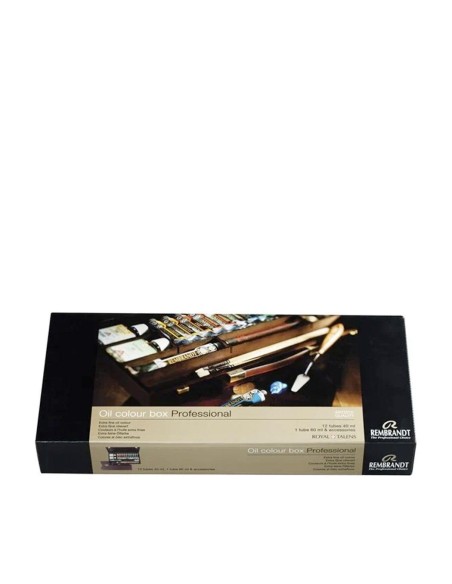 Caja Óleos Rembrant Profesional Madera 40 ml 12 Unidades y Accesorios