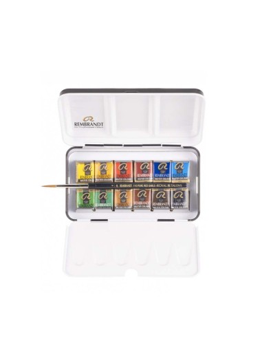 Caja Acuarelas Rembrandt  Metal 1/2 Godet 12 Unidades