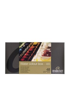 Caja Acuarelas Rembrandt  Metal 1/2 Godet 48 Unidades
