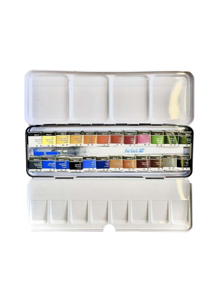 Caja Acuarelas Artist Metal 1/2Godet 24 Unidades