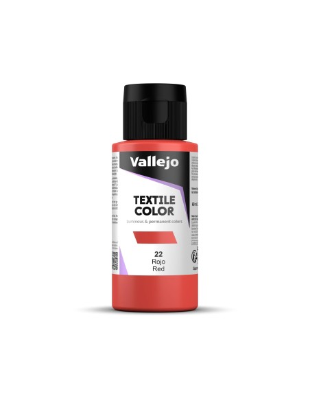 Pintura Textil Vallejo 60 ml Rojo Nº22