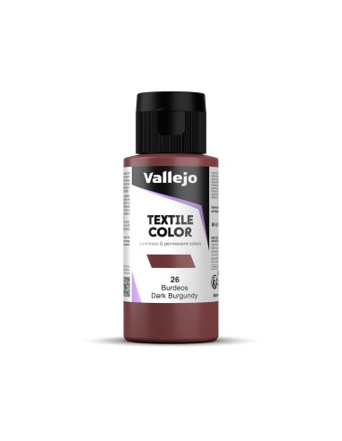 Pintura Textil Vallejo 60 ml Burdeos Nº26