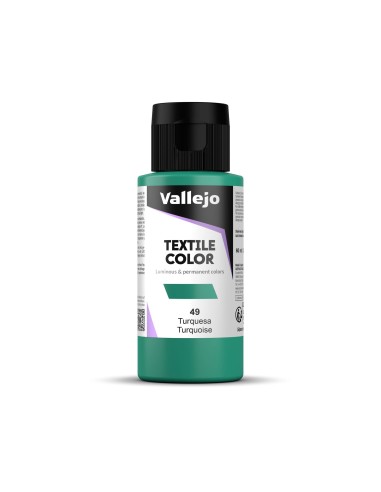 Pintura Textil Vallejo 60 ml Azul Turquesa Nº49