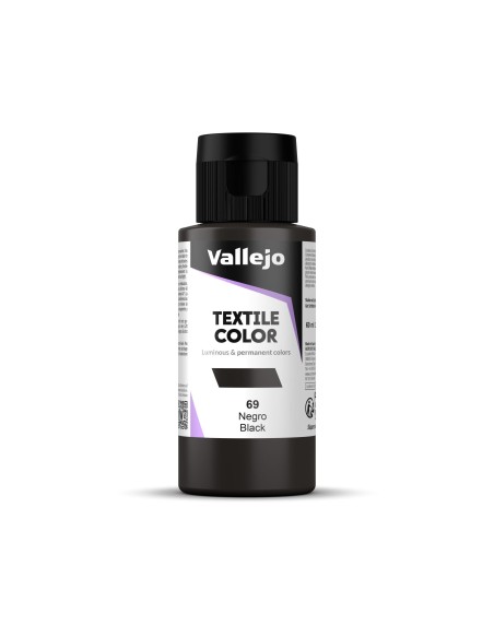 Pintura Textil Vallejo 60 ml Negro Nº69