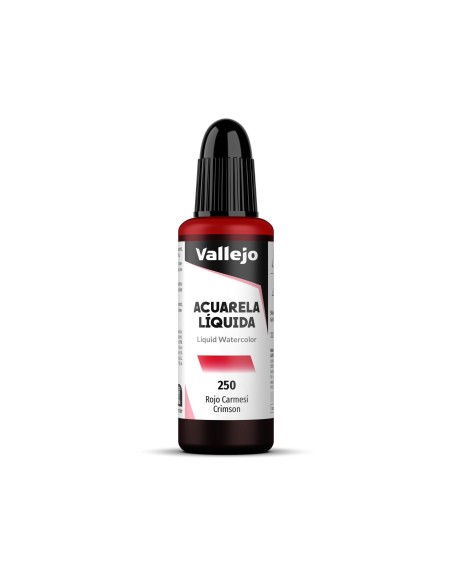 Acuarela Líquida Vallejo 32 ml Rojo Carmesí Nº250