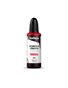 Acuarela Líquida Vallejo 32 ml Rojo Coral Nº290