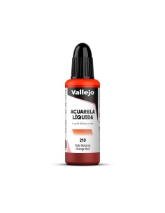 Acuarela Líquida Vallejo 32 ml Rojo Naranja Nº210