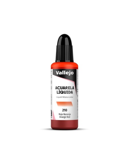 Acuarela Líquida Vallejo 32 ml Rojo Naranja Nº210