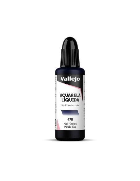 Acuarela Líquida Vallejo 32 ml Azul Púrpura Nº470