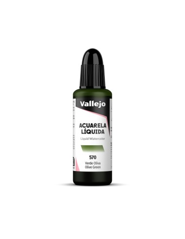 Acuarela Líquida Vallejo 32 ml Verde Oliva Nº570