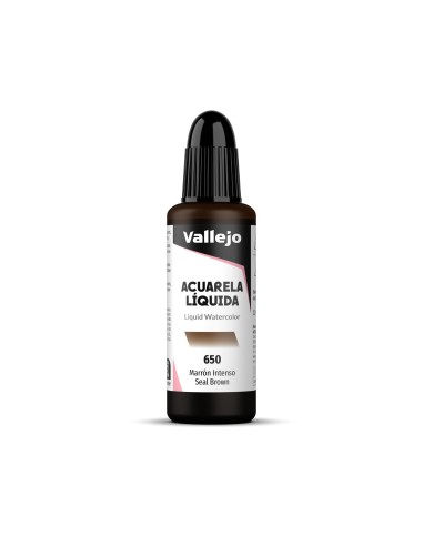 Acuarela Líquida Vallejo 32 ml Marrón Intenso Nº650