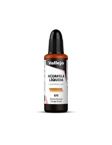 Acuarela Líquida Vallejo 32 ml Marrón Naranja Nº670