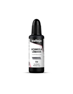 Acuarela Líquida Vallejo 32 ml Gris Medio Nº730