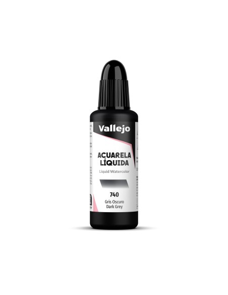 Acuarela Líquida Vallejo 32 ml Gris Oscuro Nº740