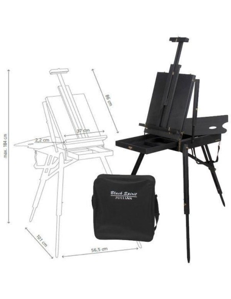 Caja Caballete Negro 57x43,5x17 cms