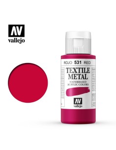 Pintura Textil Vallejo 60 ml Metálico Rojo Nº531