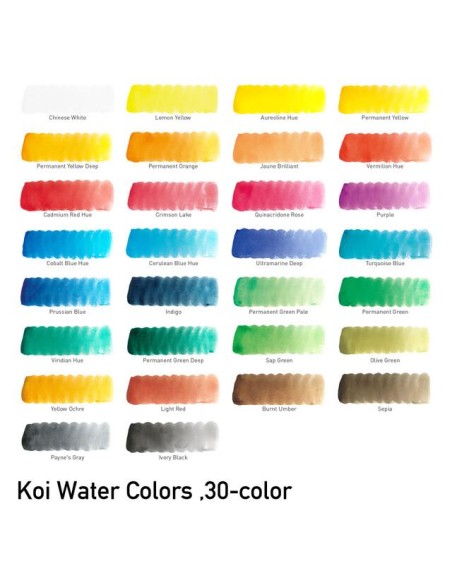 Caja Acuarelas Sakura Koi Colores 1/2 Godet 30 Unidades