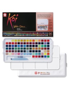 Caja Acuarelas Sakura Koi Colores 1/2 Godet 96 Unidades