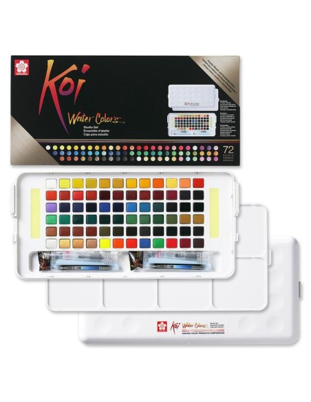 Caja Acuarelas Sakura Koi Colores 1/2 Godet 72 Unidades