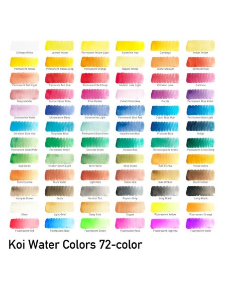 Caja Acuarelas Sakura Koi Colores 1/2 Godet 72 Unidades