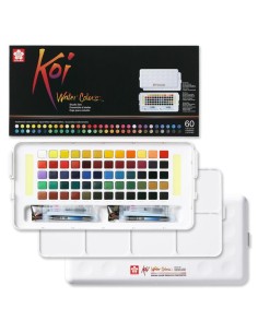 Caja Acuarelas Sakura Koi Colores 1/2 Godet 60 Unidades