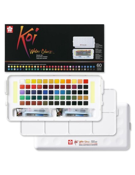 Caja Acuarelas Sakura Koi Colores 1/2 Godet 60 Unidades