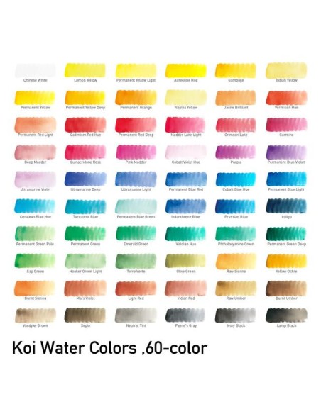 Caja Acuarelas Sakura Koi Colores 1/2 Godet 60 Unidades