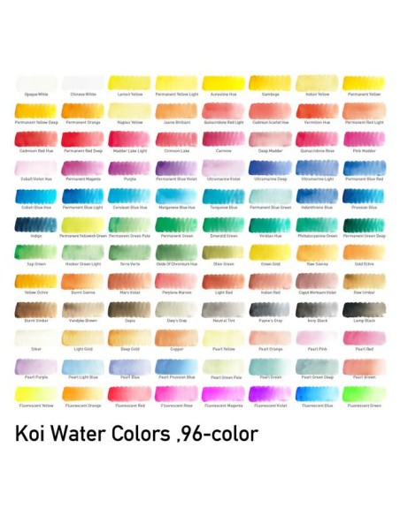 Caja Acuarelas Sakura Koi Colores 1/2 Godet 96 Unidades