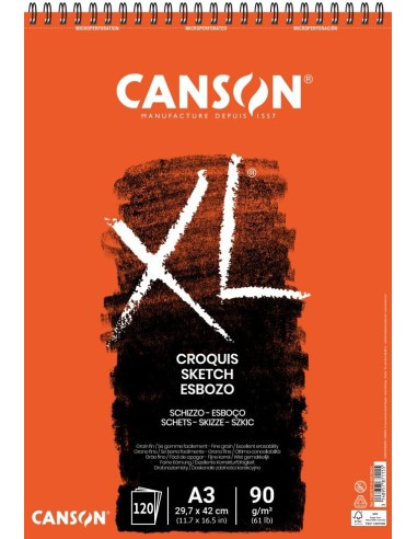 Bloc Canson XL Croquis A3 120 H 90 gr