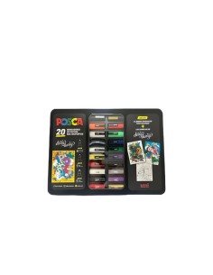 Caja Maleta Metálica Posca 20 Unidades - Rotuladores de...