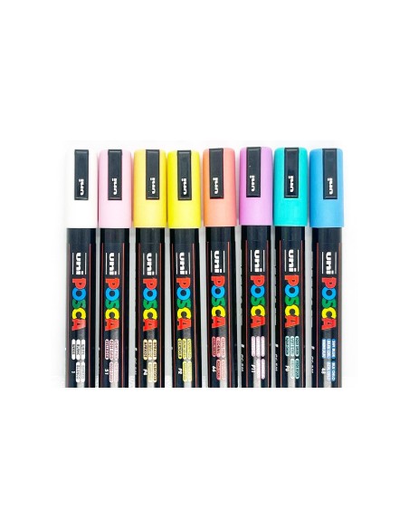 Caja Rotuladores Posca PC-5M Tonos Pastel 8 Unidades