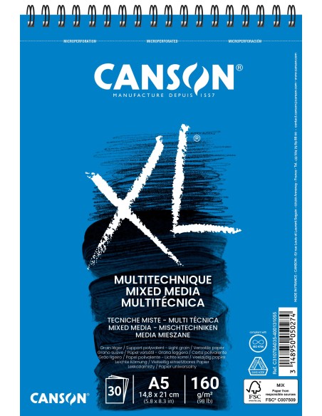 Bloc Canson XL Mix Media A5 50 H 300 gr