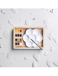 Caja Acuarelas Lefranc Madera 12 Unidades y Accesorios 2