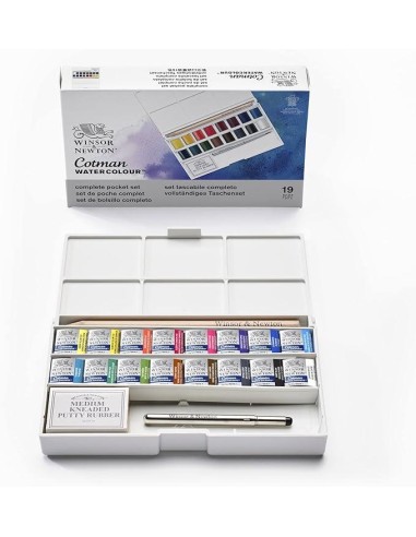 Caja Acuarelas Cotman Bolsillo Deluxe 1/2 Godet