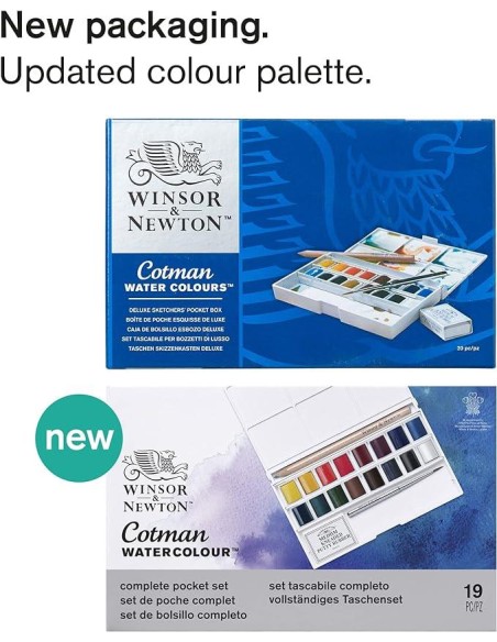 Caja Acuarelas Cotman Bolsillo Deluxe 1/2 Godet