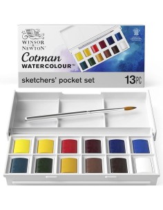 Caja Acuarelas W&N Cotman 1/ 2 Godet 12 Unidades