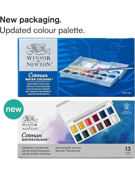 Caja Acuarelas W&N Cotman 1/ 2 Godet 12 Unidades