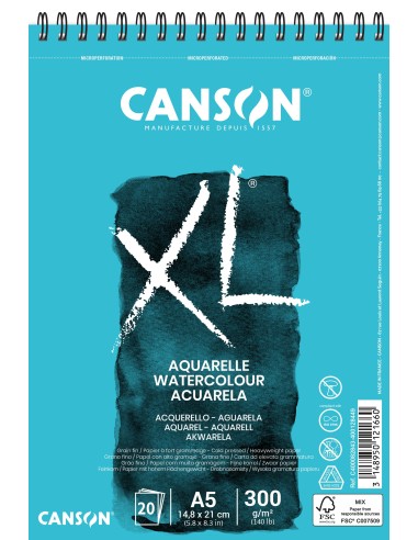 Bloc Canson XL Acuarela A5 30 H 300 gr