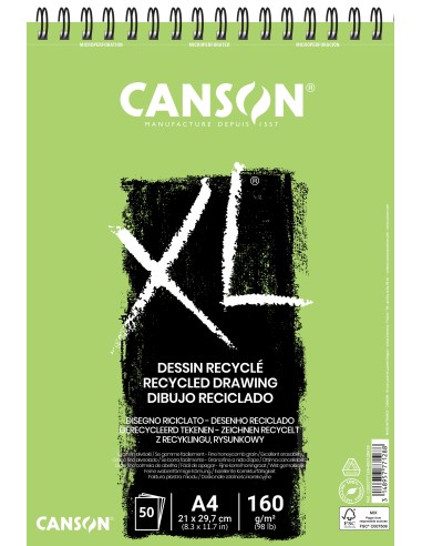 Bloc Canson XL Dibujo Reciclado A4 50 H 160 gr