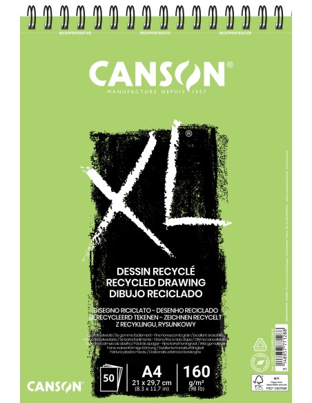 Bloc Canson XL Dibujo Reciclado A4 50 H 160 gr