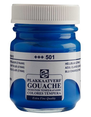 Gouache Talens Frasco 50 ml Azul Claro (Cian) Nº397