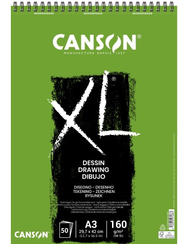 Bloc Canson XL Dessin A3 50 H 160 gr