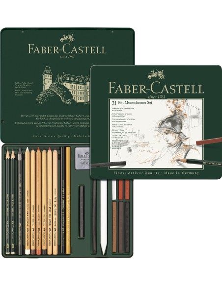 Estuche Faber-Castell Pitt Monochrome 21 Piezas